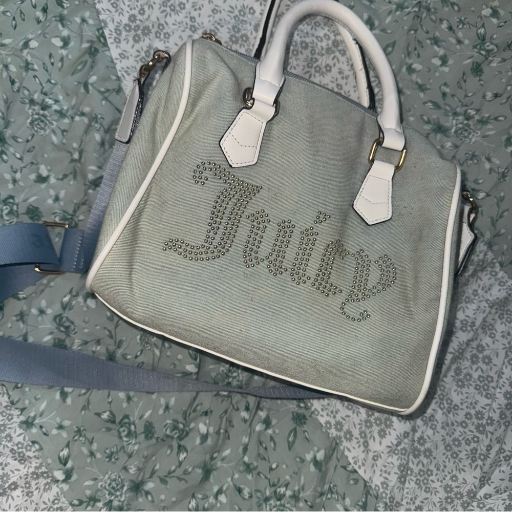 Juicy Couture Blue and White Satchel